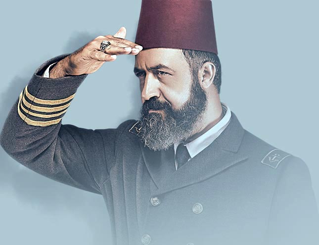 Mehmet Ozgur starring in 125 Years Memory as Ertugrul frigate captain Ali Bey (also spelled as Mehmet Özgür)